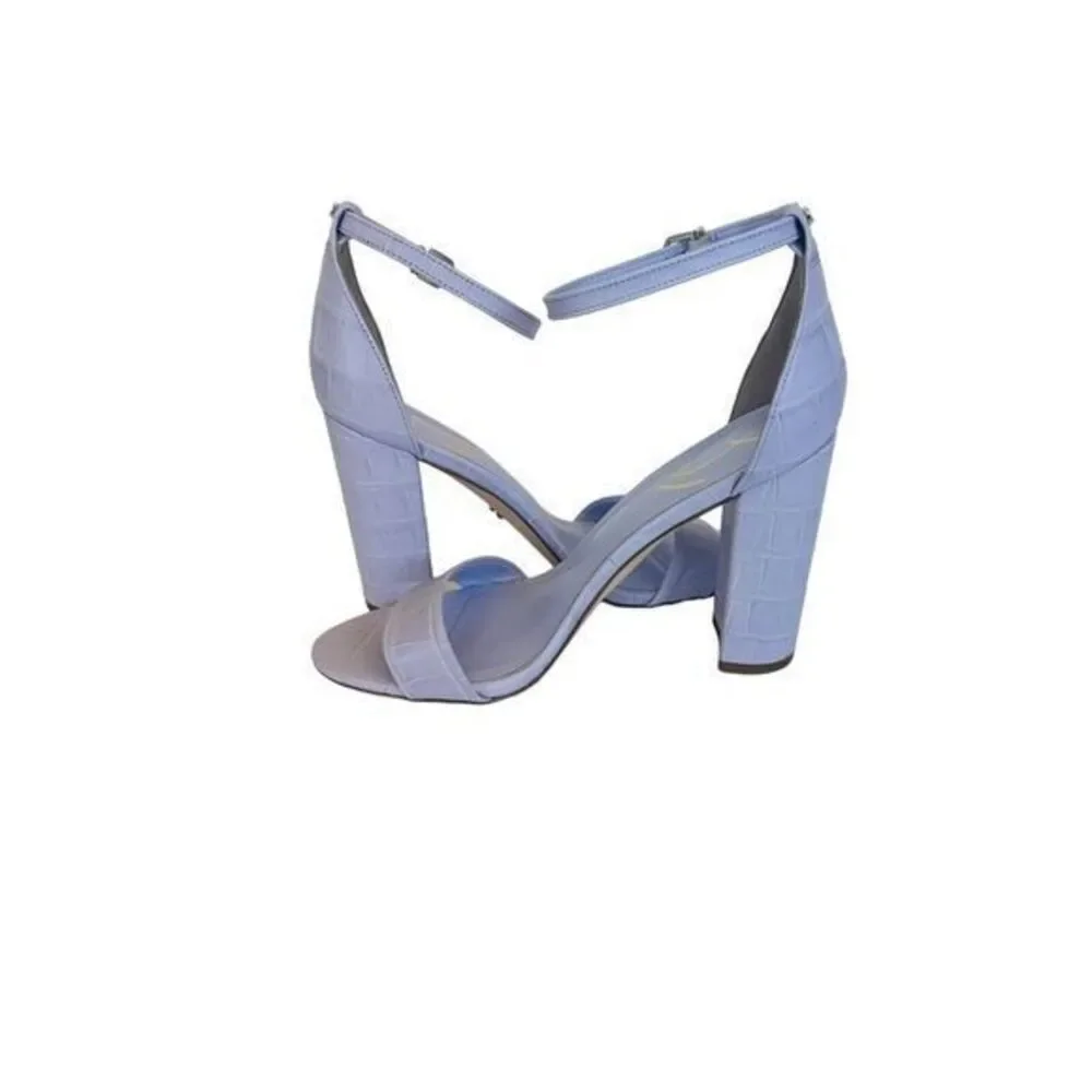 Sam Edelman Yaro Ankle Strap Sandal Misty Lilac Crocoprtlea ‎ Size NWB 7.5 M